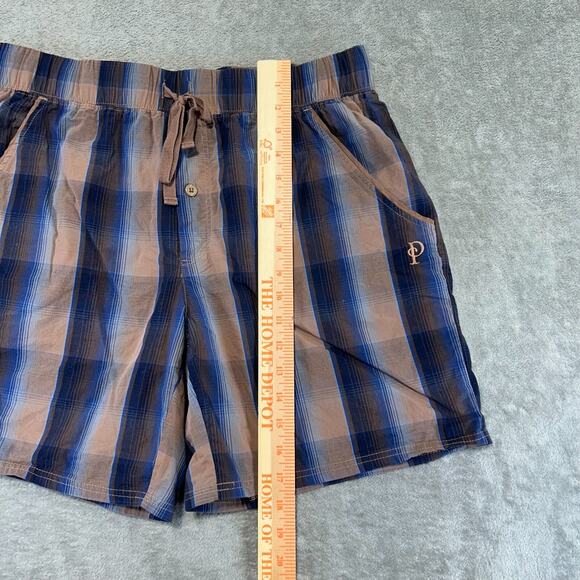 Pendleton Plaid Boxer Shorts Drawstring Waist Men's Size Medium Blue Brown - Picture 6 of 9